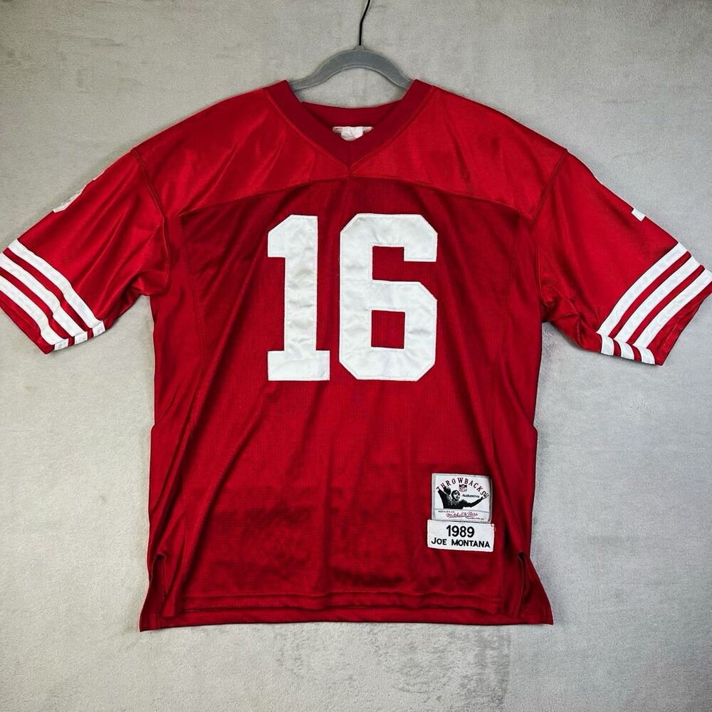 Mitchell & Ness NFL San Francisco 49ers Joe Montana #16 Red Throwback Jersey